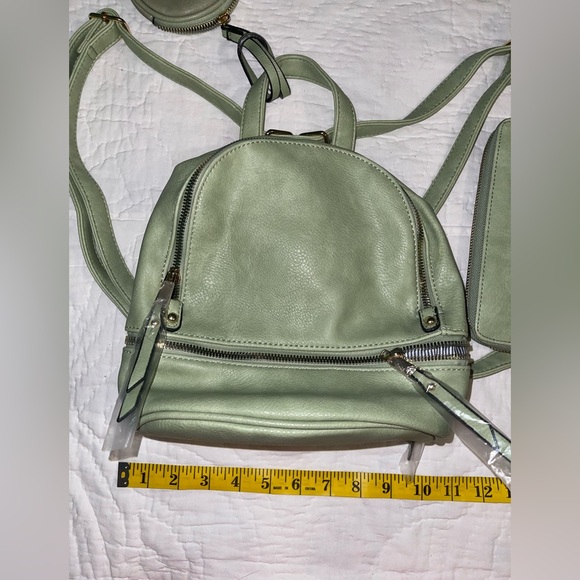 Pistachio Green Backpack with Coin Purse and Matching Wallet - New - Picture 5 of 7